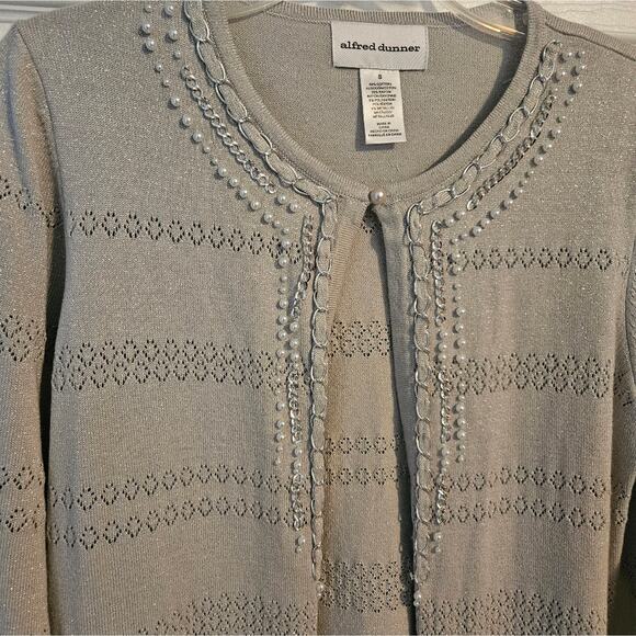 Alfred Dunner Woman's embellished cardigan sweater size Small - Picture 2 of 7